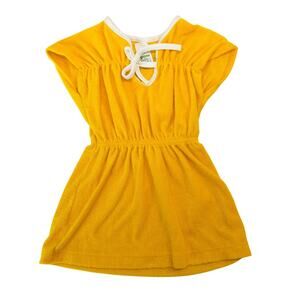 Vintage 90s Stone Girls 3T Terry Mini Dress Yellow